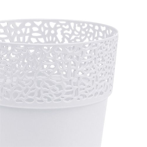 Floristik24 Plastový květináč bílý Ø14,5cm H15,5cm 1 kus