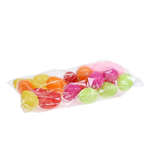 Floristik24 Plastové vajíčko 6cm různé 24 ks