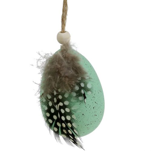 Floristik24 Plastová vajíčka s peřím různé barvy 7cm 6ks