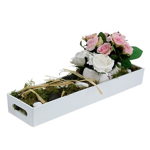 Floristik24 Plastová miska bílá 42cm x 10,5cm