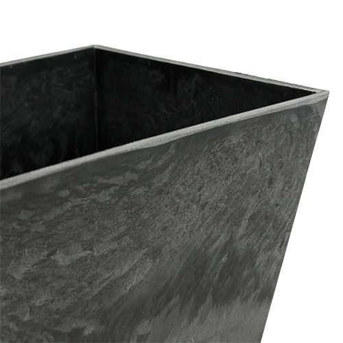 Floristik24 Čtvercová plastová miska antracit 20,5cm x 13,5cm V10,5cm