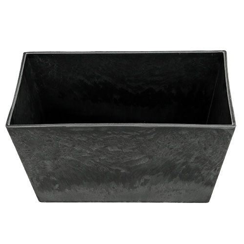 Floristik24 Čtvercová plastová miska antracit 20,5cm x 13,5cm V10,5cm