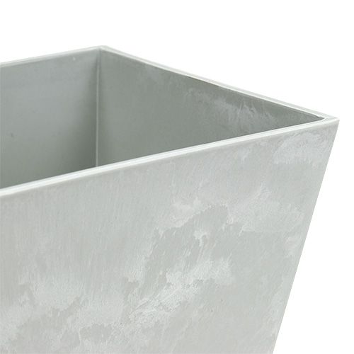 Floristik24 Čtvercový plastový tác šedý 20,5 cm x 13,5 cm H10,5 cm