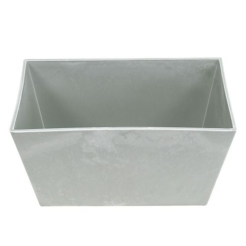 Floristik24 Čtvercový plastový tác šedý 20,5 cm x 13,5 cm H10,5 cm
