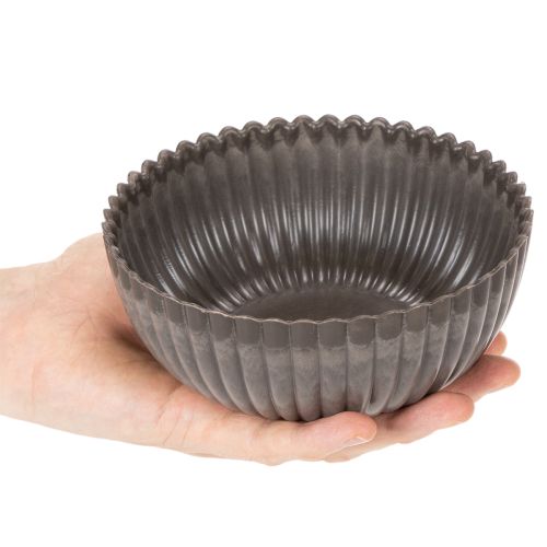 Žebrovaná miska, antracitová, dekorativní miska, kulatá, 15 cm, 2 kusy | Floristik24.cz