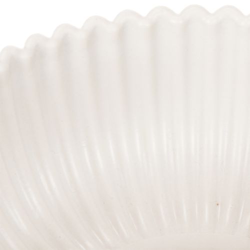 Kulatá, žebrovaná miska v bílé barvě pro všestrannou dekoraci, 15 cm, 2 kusy | Floristik24.cz