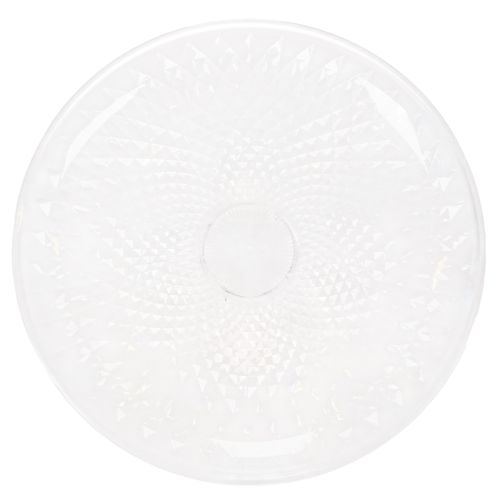 Dekorativní průhledná kulatá miska s nohou, 32 cm
