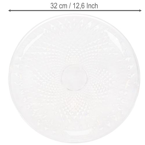 Dekorativní průhledná kulatá miska s nohou, 32 cm | Floristik24.cz