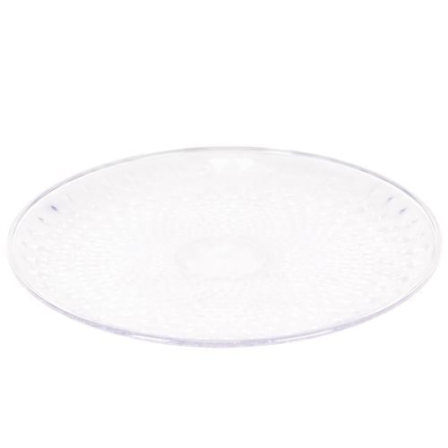 Dekorativní průhledná kulatá miska s nohou, 32 cm | Floristik24.cz