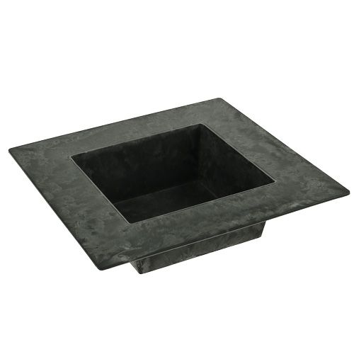 Floristik24 Plastová miska 12x12x5cm čtvercová antracit, 1 kus