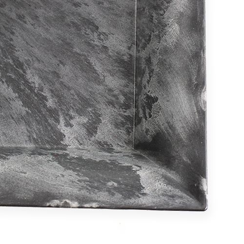 Floristik24 Čtvercový plastový talíř antracit 31cm x 31cm