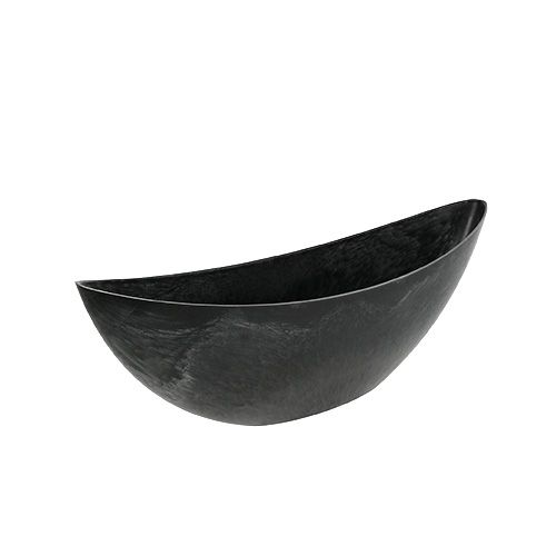 Floristik24 Plastový člun antracitový ovál 39cm x 12,5cm H13cm 1 kus
