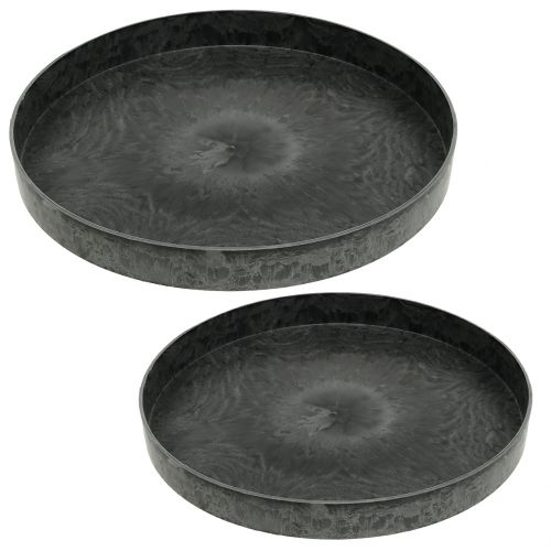 položky Plastový talíř dekorativní talíř šedobílý Ø22cm/27cm sada 2 ks