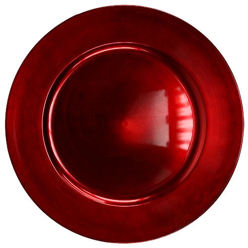 položky Plastový talíř Ø33cm červený s glazovaným efektem
