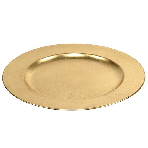 položky Plastový talíř Ø33cm zlatý s efektem plátkového zlata