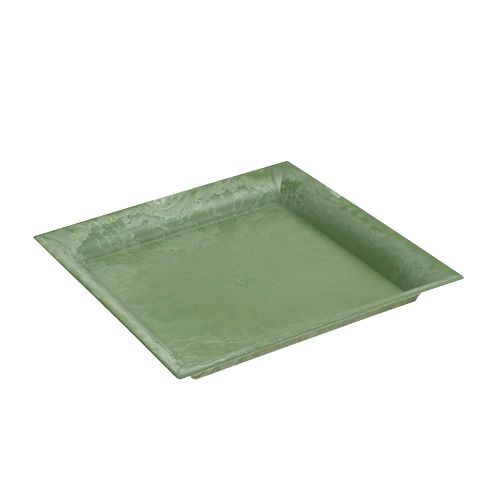 Floristik24 Plastový talíř zelený hranatý 19,5cm x 19,5cm