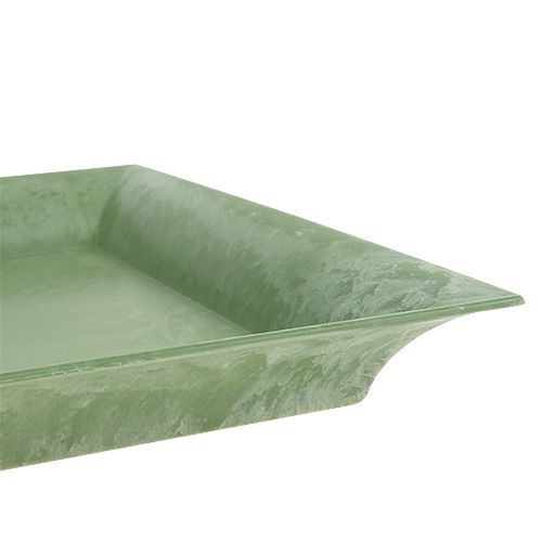 Floristik24 Plastový talíř zelený čtverec 26cm x 26cm