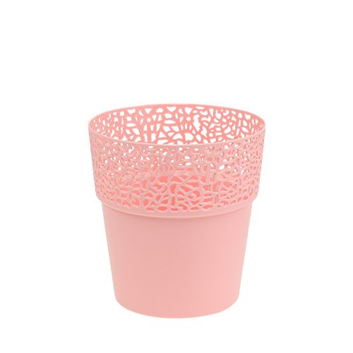 Floristik24 Plastový hrnec růžový Ø11,5cm H12,5cm 1 kus