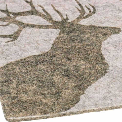 Floristik24 Prostírání vánoční dekorace na stůl hnědá plsť 45×35cm 4ks