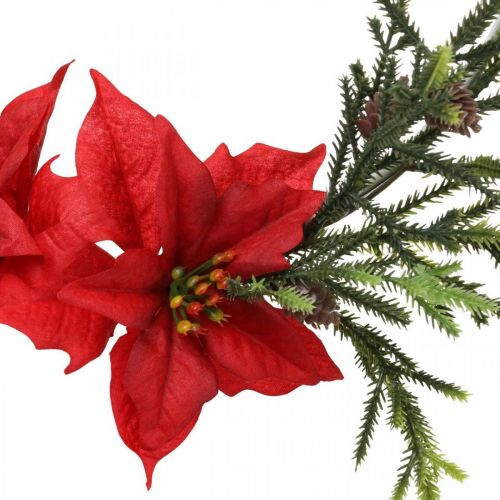 položky Dekorativní věnec vánoční hvězda a větve jehličnanů uměle Ø30cm