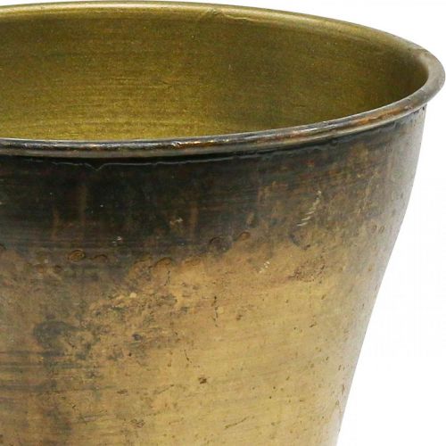 Floristik24 Vintage květináč kovový hrnek váza mosaz Ø14cm H17cm