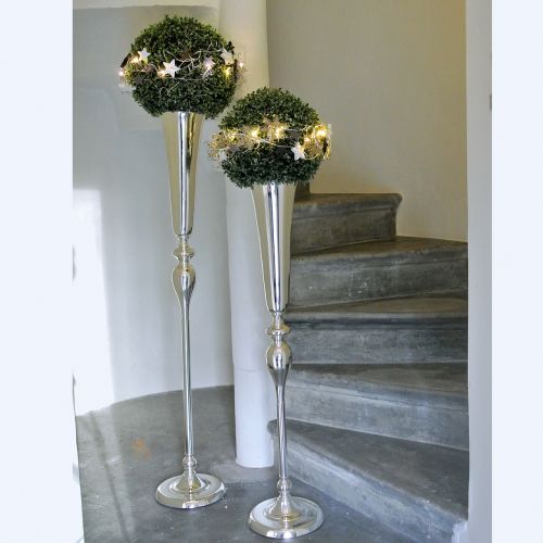 Floristik24 Váza na šálek stříbrná Ø15cm V75cm