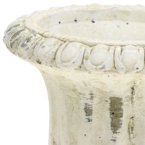 Floristik24 Šálek starodávný kámen litý krém Ø9cm V12cm 2ks
