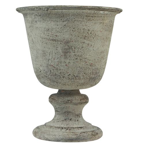 položky Hrnek starožitný kovový hrnek váza šedá/hnědá Ø18,5cm 21,5cm