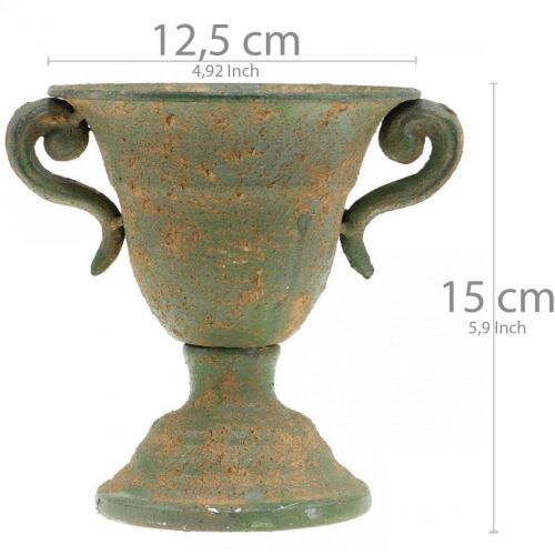 Floristik24 Kovová amfora, hrnek na rostliny, hrnek s uchy Ø12,5cm H15cm