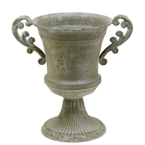 Floristik24 Starožitný šálek šedý Ø16,8cm H24,8cm