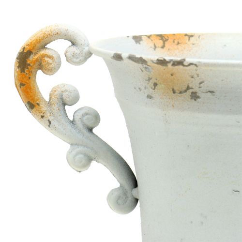 Floristik24 Šálek starožitný bílý Ø14cm V21cm