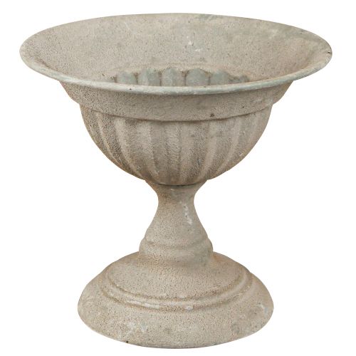 Floristik24 Mísa na šálek s obecným kovem vintage šedá Ø16cm H14,5cm