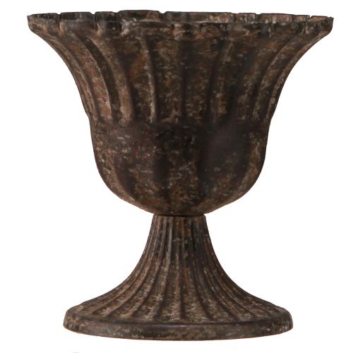 položky Váza na šálek ozdobný šálek kovový hnědý starožitný Ø14cm H12cm