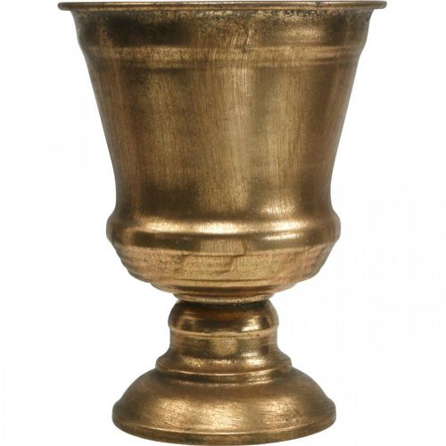 položky Pohár váza zlatého vzhledu Pohár starožitná dekorace kov Ø14cm V18,5cm