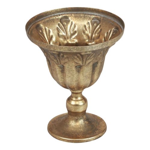 Dekorace do vázy na pohár pohár kovový pohár zlatý starožitný Ø13cm H15,5cm