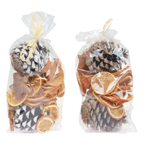 Floristik24 Potpourri vánoční plátky pomeranče šišky skořicové dřevo 150g
