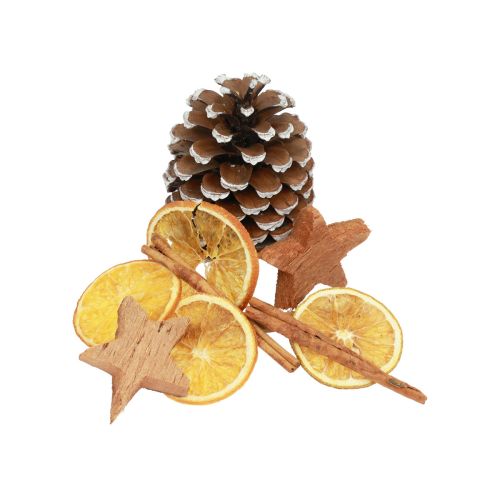Floristik24 Potpourri vánoční šišky pomerančové plátky skořicové dřevo 150g