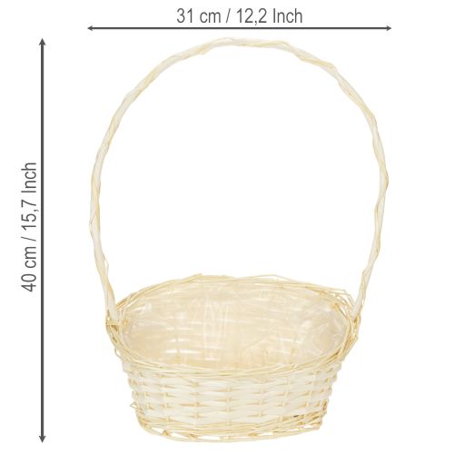 Dárkový koš 27cm x 18cm V43cm světlý | Floristik24.cz