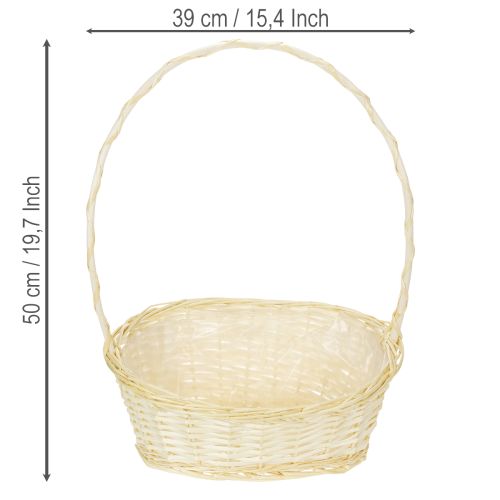 Dárkový koš cca 38 cm x 27 cm, světlá barva | Floristik24.cz