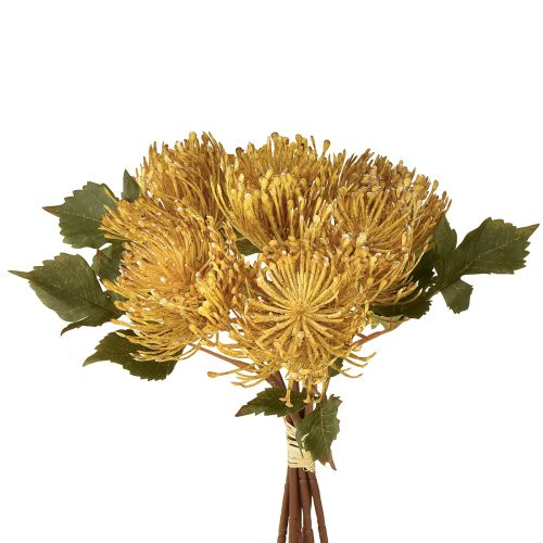 Umělý jehelníček Protea Leucospermum žlutý 30cm 6 ks