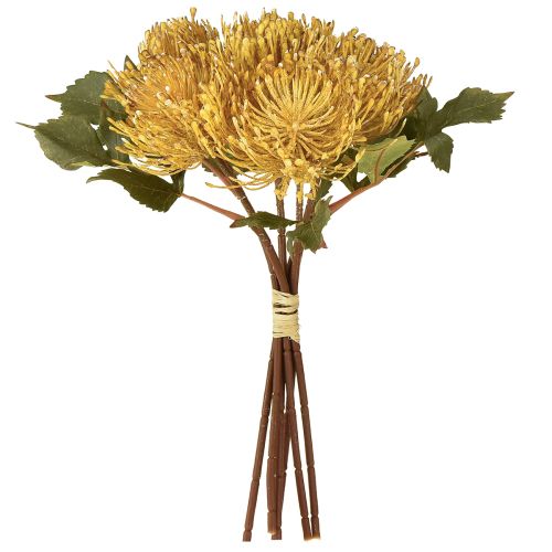 položky Umělý jehelníček Protea Leucospermum žlutý 30cm 6 ks
