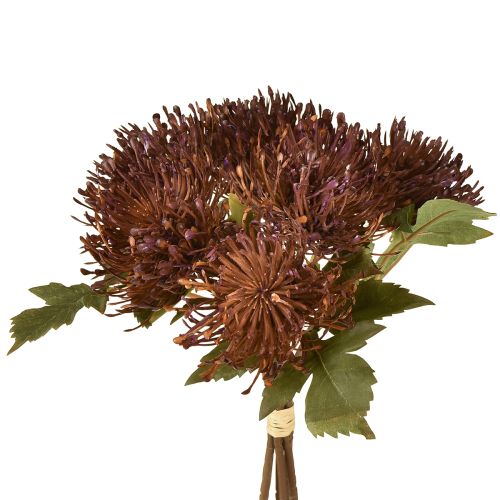 Umělý jehelníček Protea Leucospermum fialový 30cm 6 ks