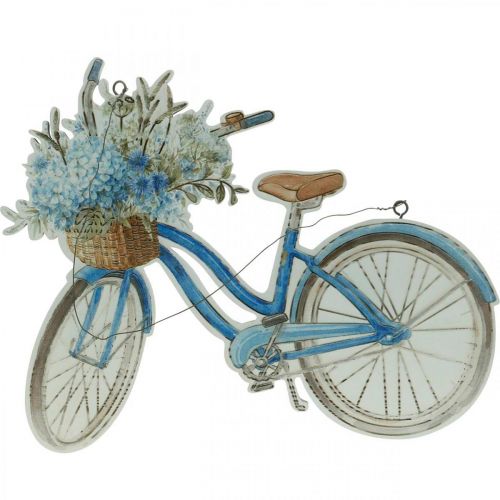 Floristik24 Deko cedule dřevěné kolo letní deko cedule k zavěšení modrá, bílá 31 × 25 cm