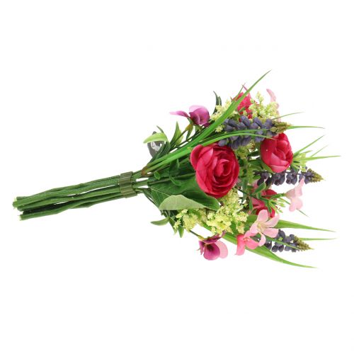 Floristik24 Kytice Ranunculus s hroznovými hyacinty Růžová 25cm