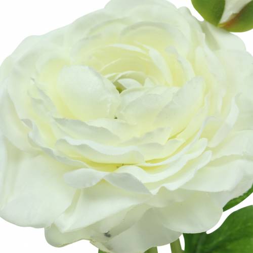 položky Umělá květina pryskyřník s květem a poupatem bílý H34cm