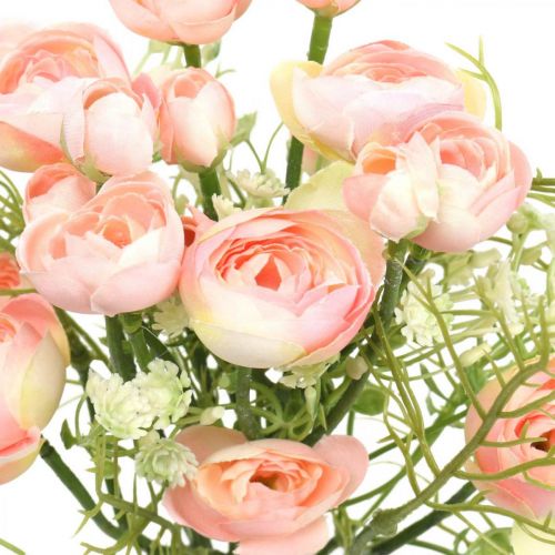 Umělá kytice pryskyřníku Květinová dekorace Hedvábné květy Růžové L37cm