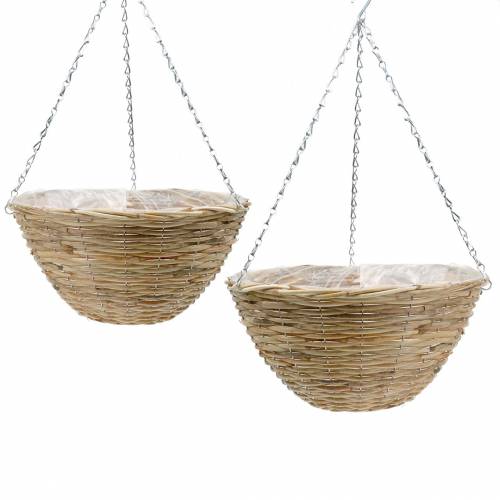Floristik24 Ratanový závěsný koš Ø35 / Ø40cm, sada 2 ks