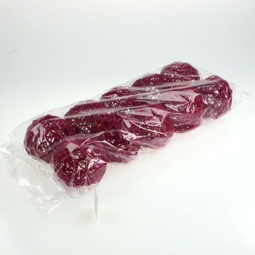 Floristik24 Ratanový míč Ø10cm Fuchsia 10ks