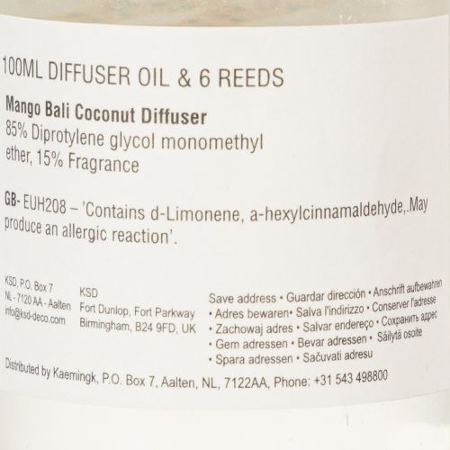 položky Difuzér do pokoje s vůní exotického kokosu a manga pro dlouhotrvající svěžest doma, 19 cm, 2 kusy