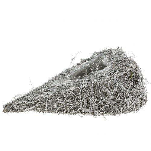 Vinné srdce na výsadbu bílé prané 35cm x 23cm 1ks | Floristik24.cz